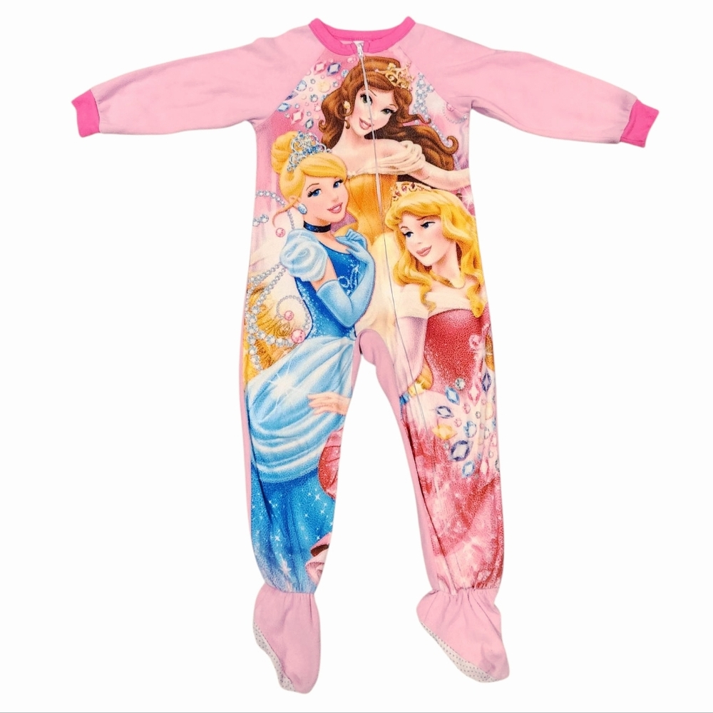 Disney Princess Toddler Girls Holiday Pajama Sleeper‎ Footie Pink and Blue